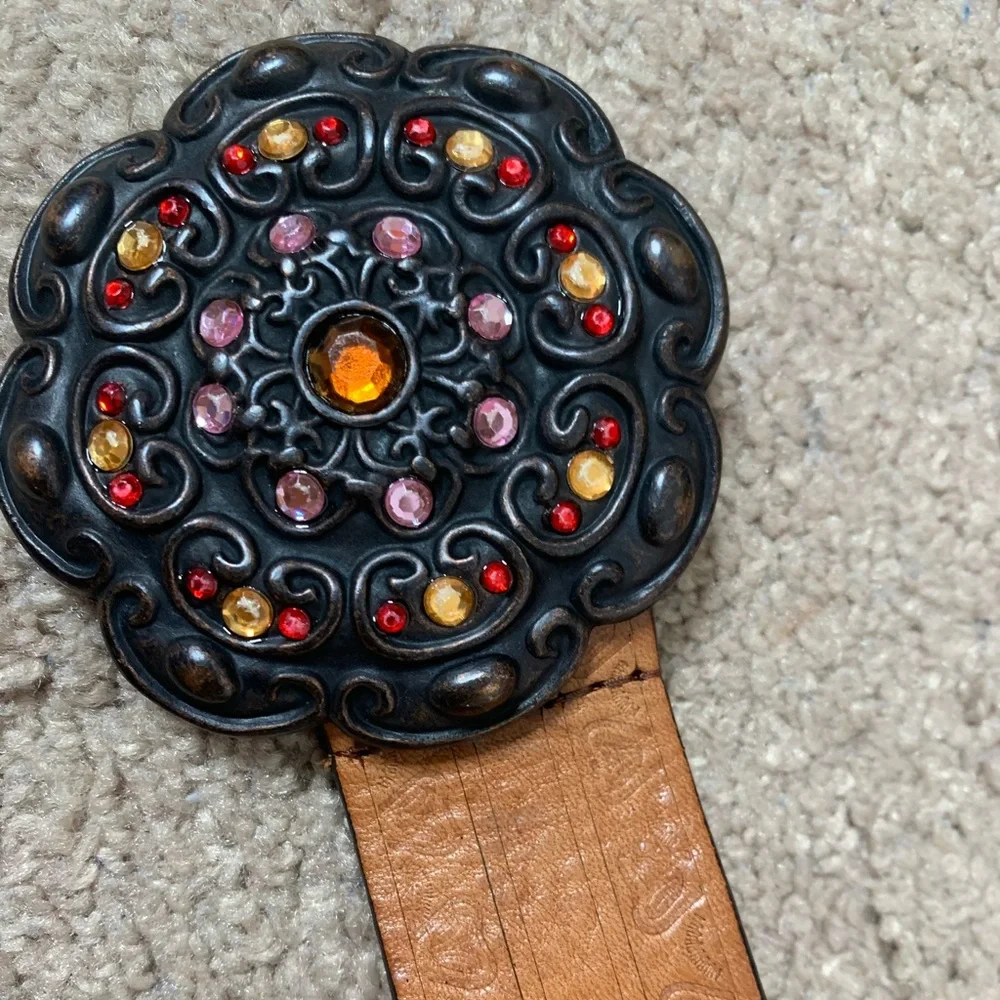 Olga Santini small Italian leather embellish‎ belt